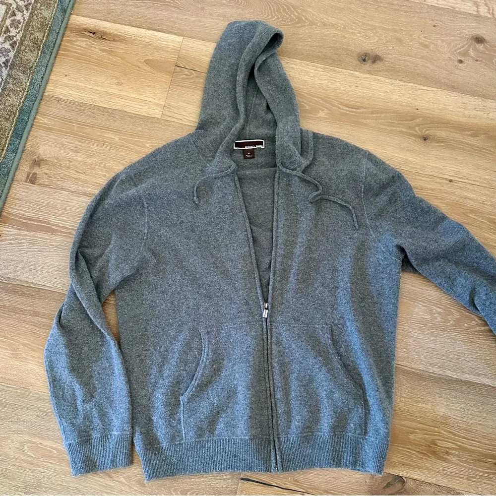 Mens Michael Kors Cashmere Zip Hooded Sweater